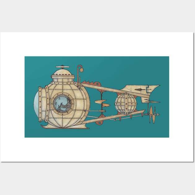 Steampunk Submarine Wall Art by NathanLeber